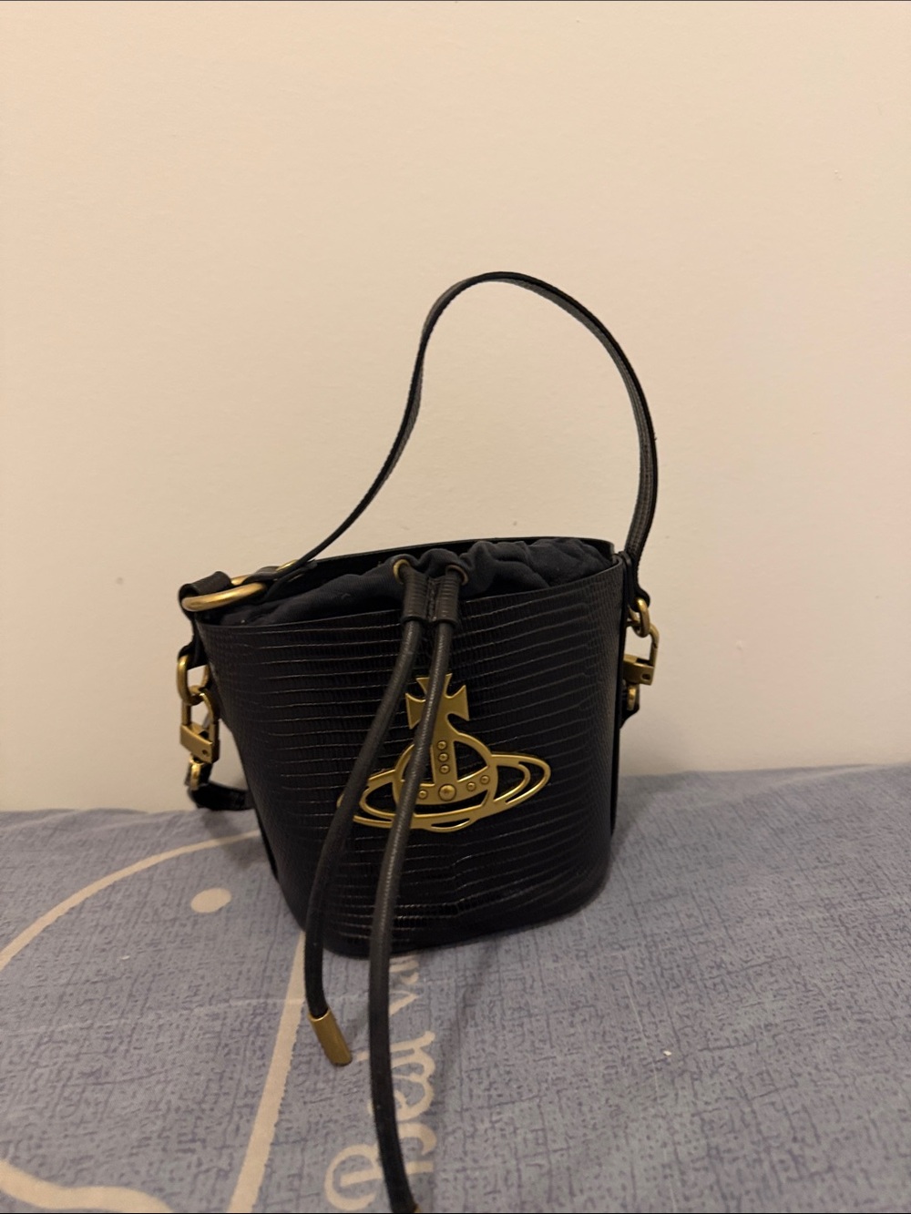 Vivienne Westwood Black Mini Bucket Crossbody bag